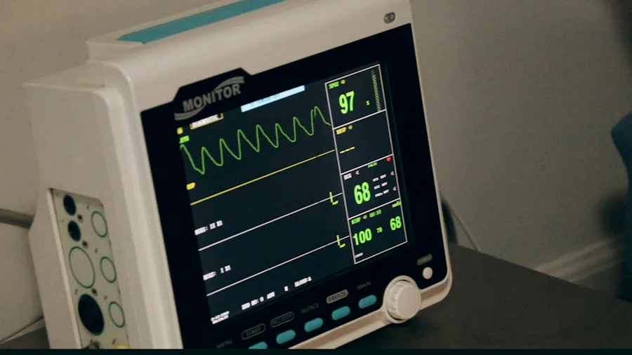 Medical monitor showing patient vital signs